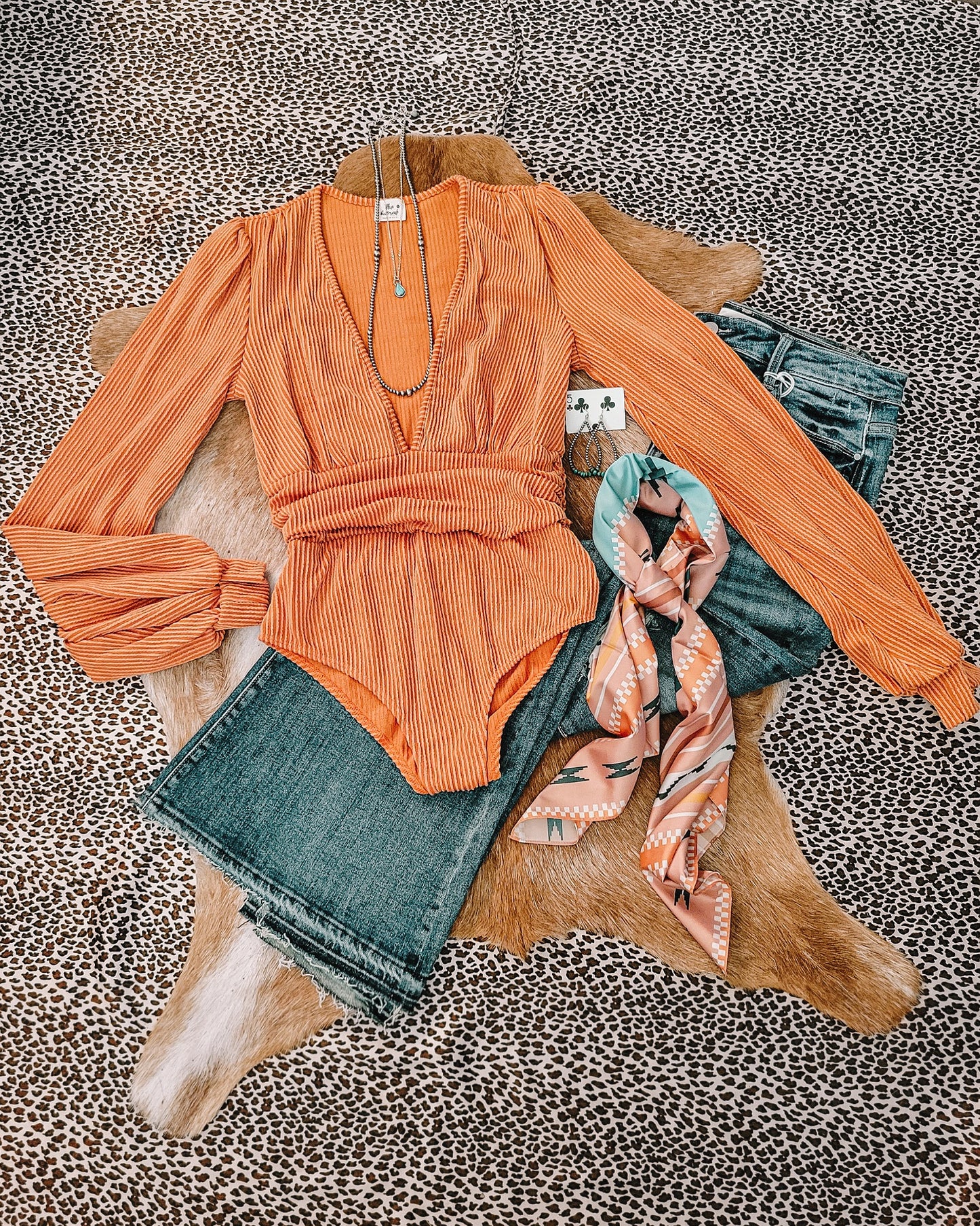 Straight Up Bodysuit - Apricot