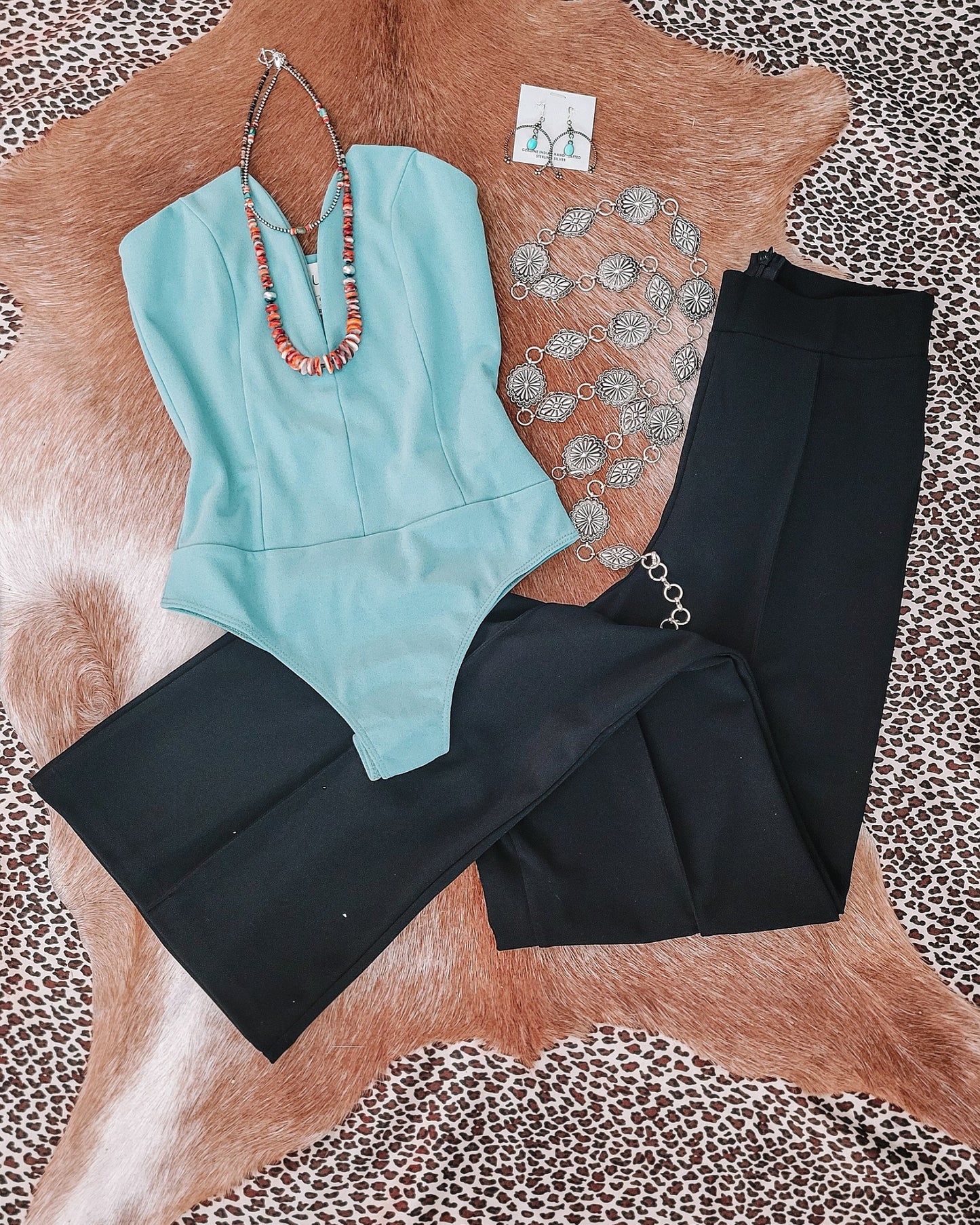 All Night Long Bodysuit - Aqua