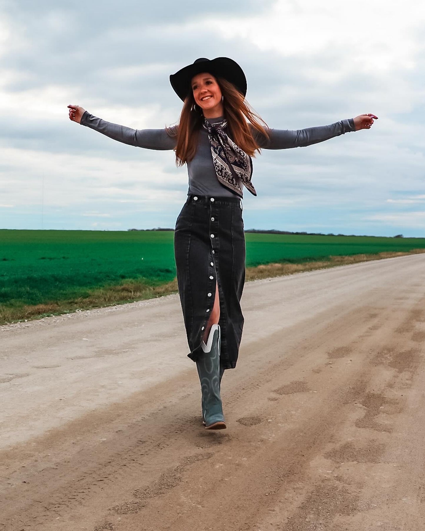 The Outlaw State Of Mind Denim Skirt
