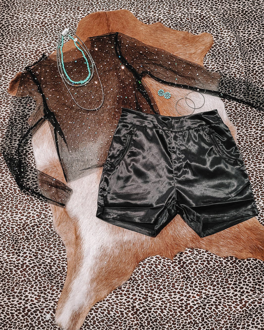 Cowboy Tuxedo Shorts - Black