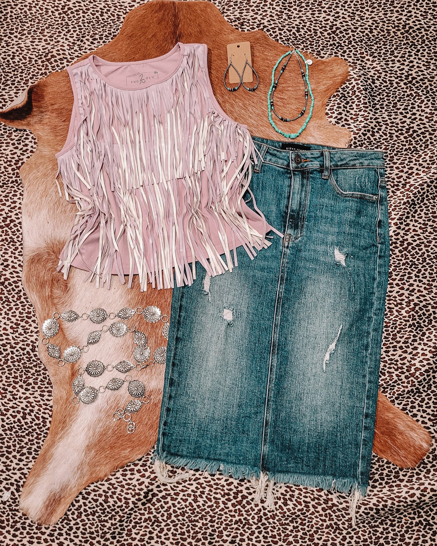 Girls Best Fringe Tank - Lilac