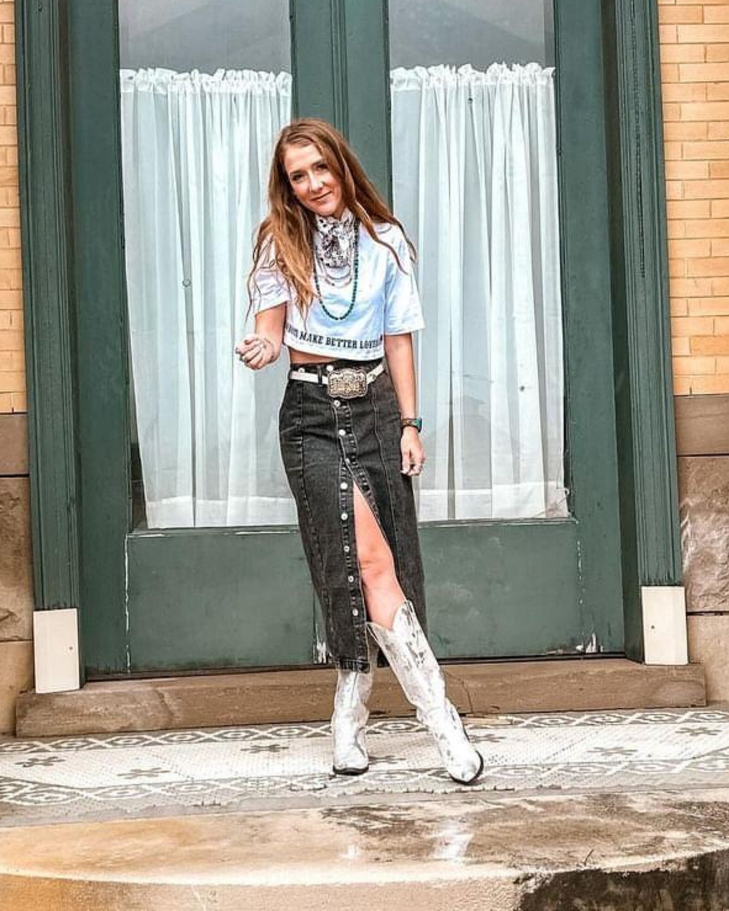 The Outlaw State Of Mind Denim Skirt