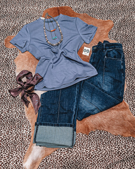 Cloud Snug Basic Tee - Denim