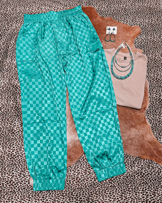 Motor Sport Joggers - Turquoise