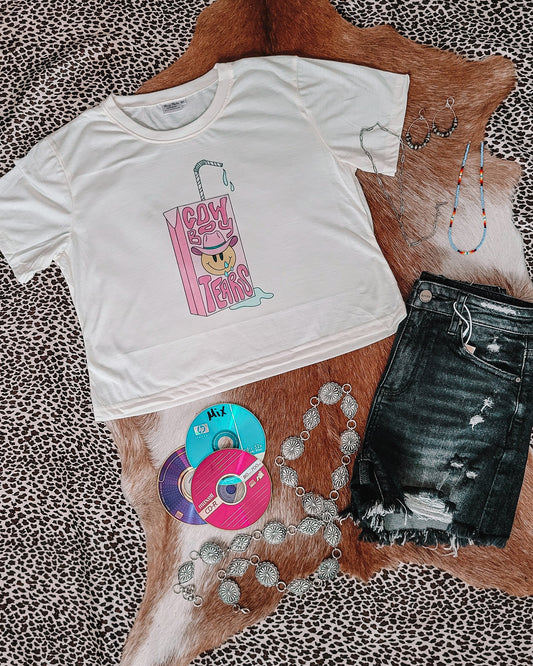 Cowboy Tears Cropped Tee
