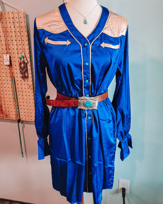 Bonanza Pearl Snap Dress - Royal