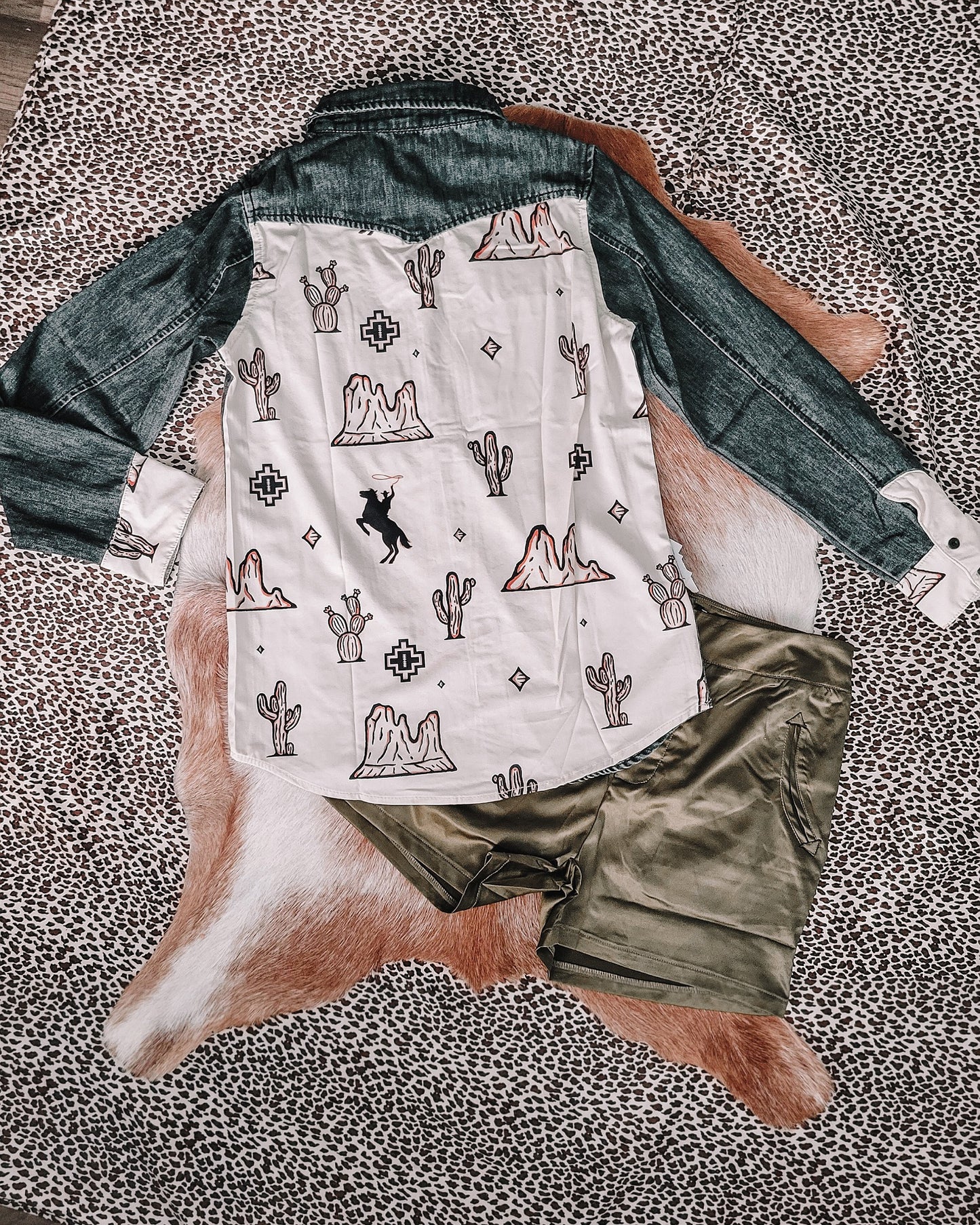 Coyote Howls Denim Button Down