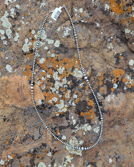 Fancy Lady 28" Sterling Silver Pearls