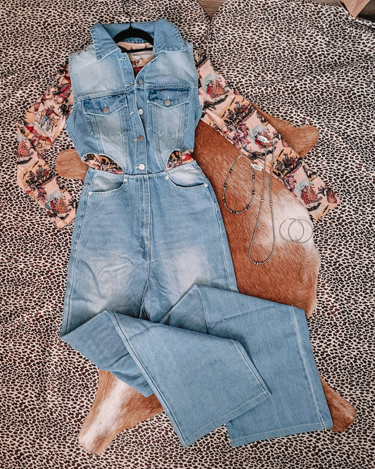 Blue Looks Good On You Denim Jumpsuit