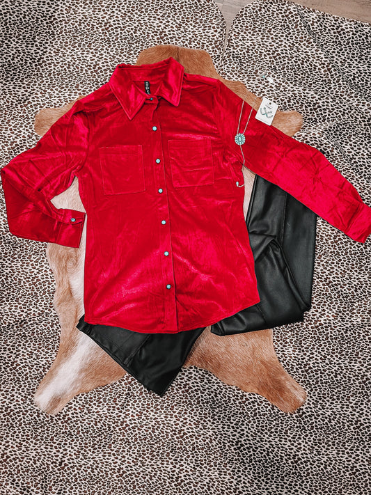 Velvetier Pearl Snap - Raider Red