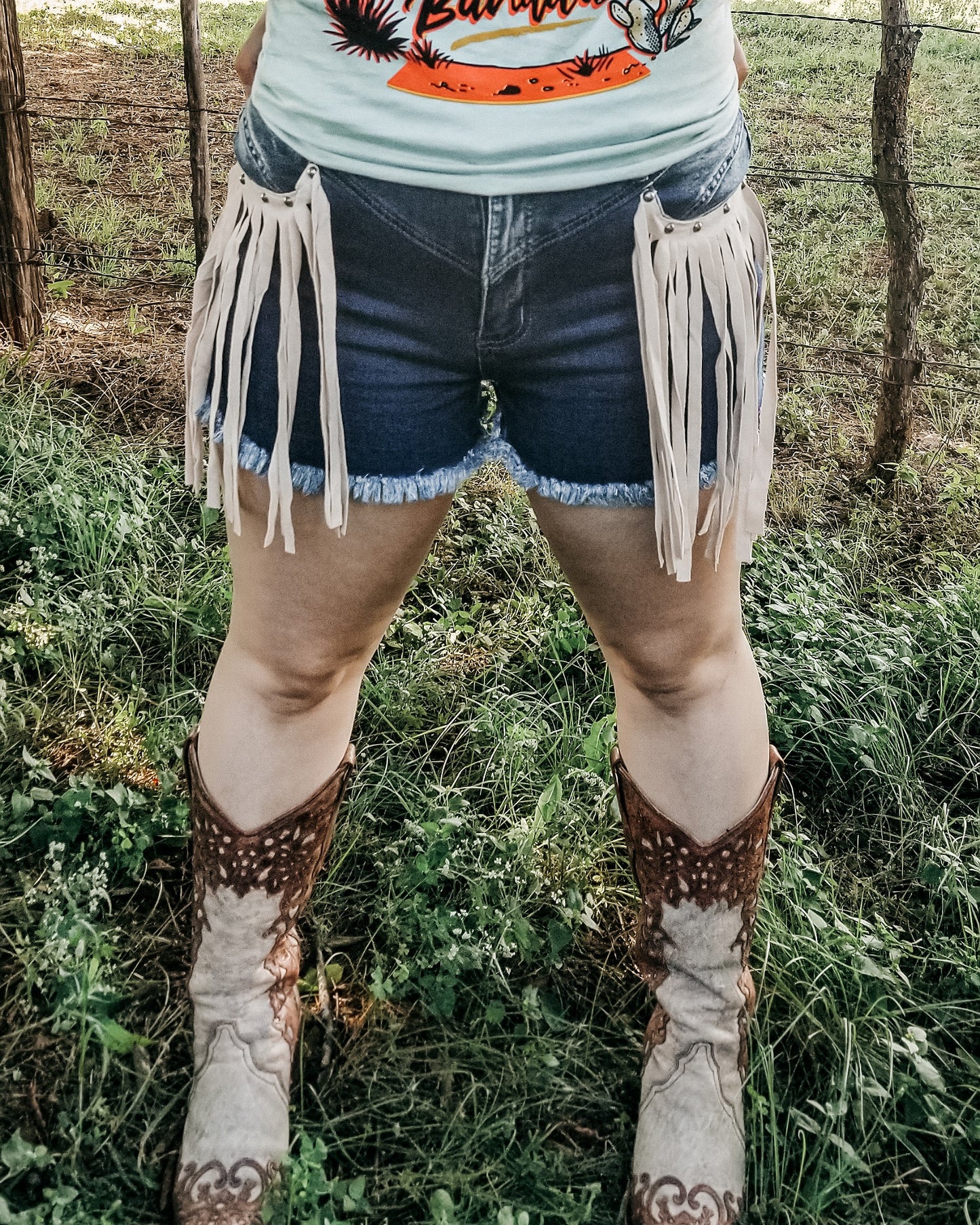 Free As The Wind Fringe Shorts