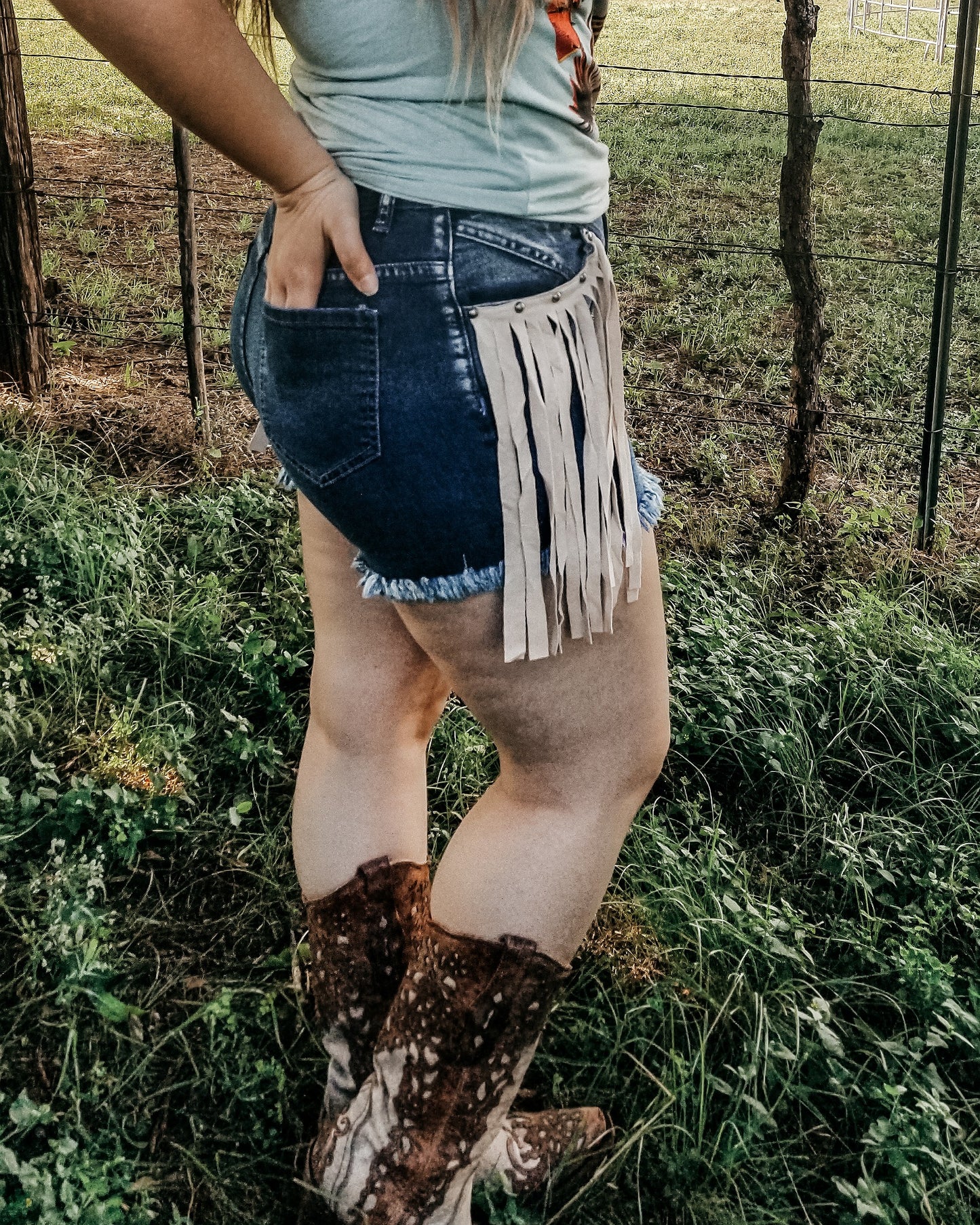 Free As The Wind Fringe Shorts