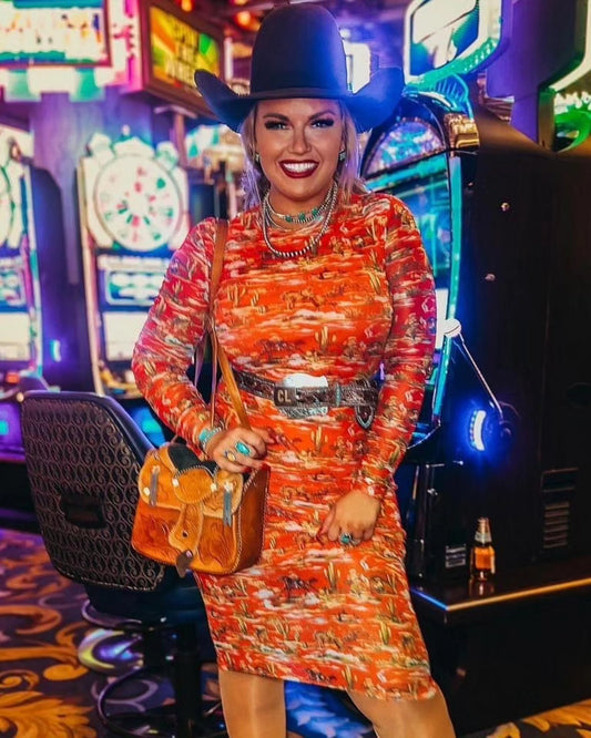 Round Pen Mesh Dress