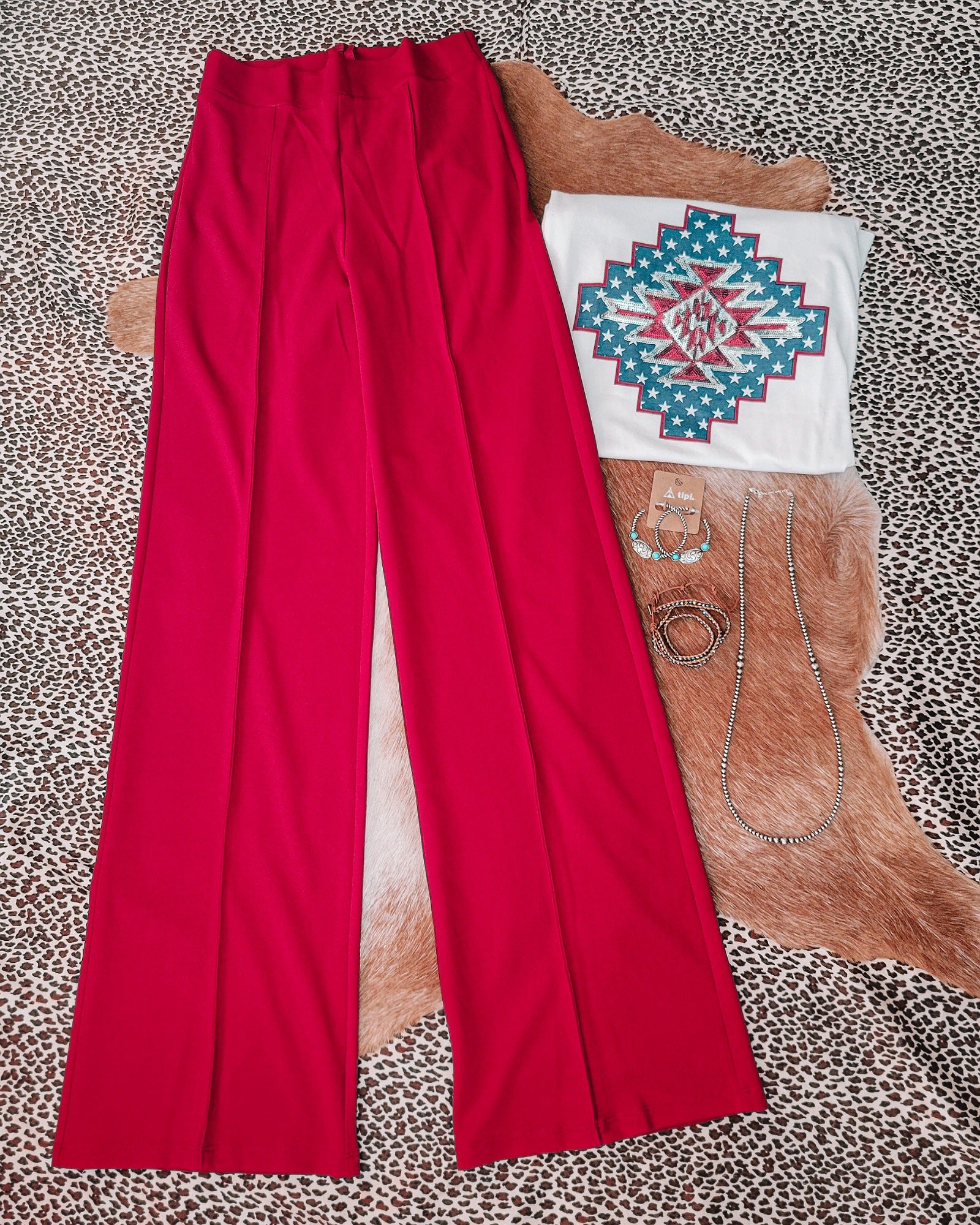 Girls Night Out Trousers - Red