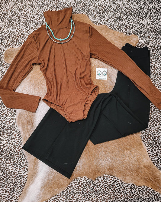 Prickly Pear Blossom Bodysuit - Mocha