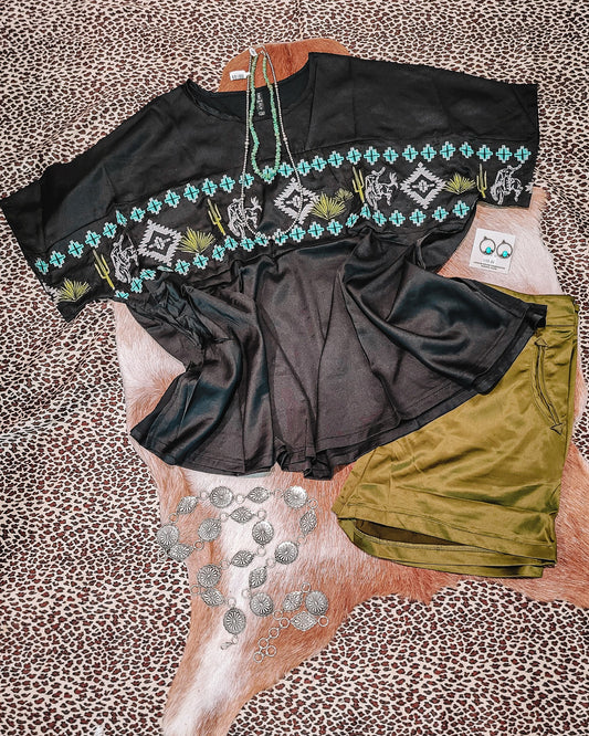 Buckin' Cactus Oversized Top