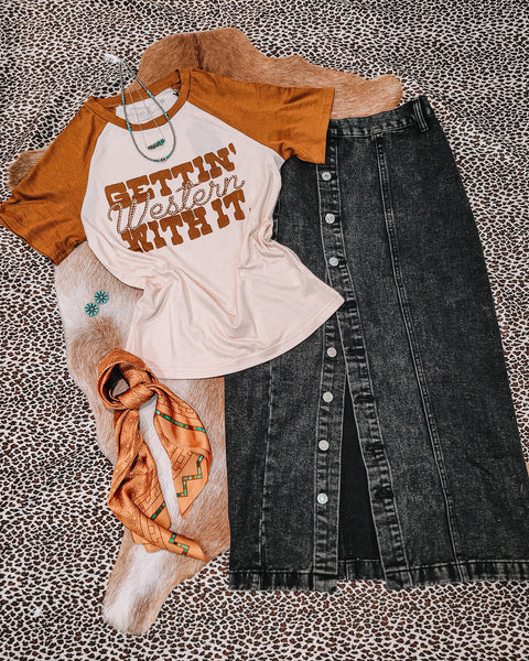 The Outlaw State Of Mind Denim Skirt