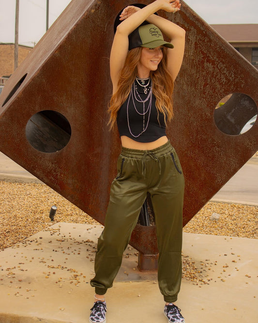 Dingo Satin Joggers - Saguaro