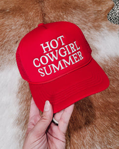 Hot Cowgirl Summer Trucker Hat - Red