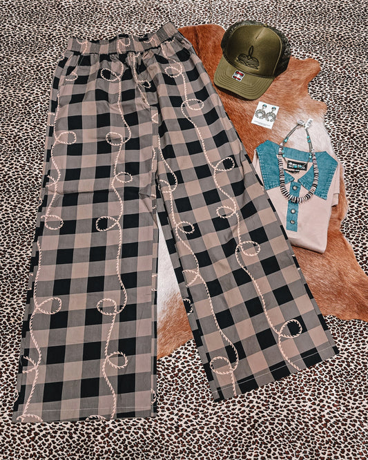 Free Rein Pants - Checkered Rope