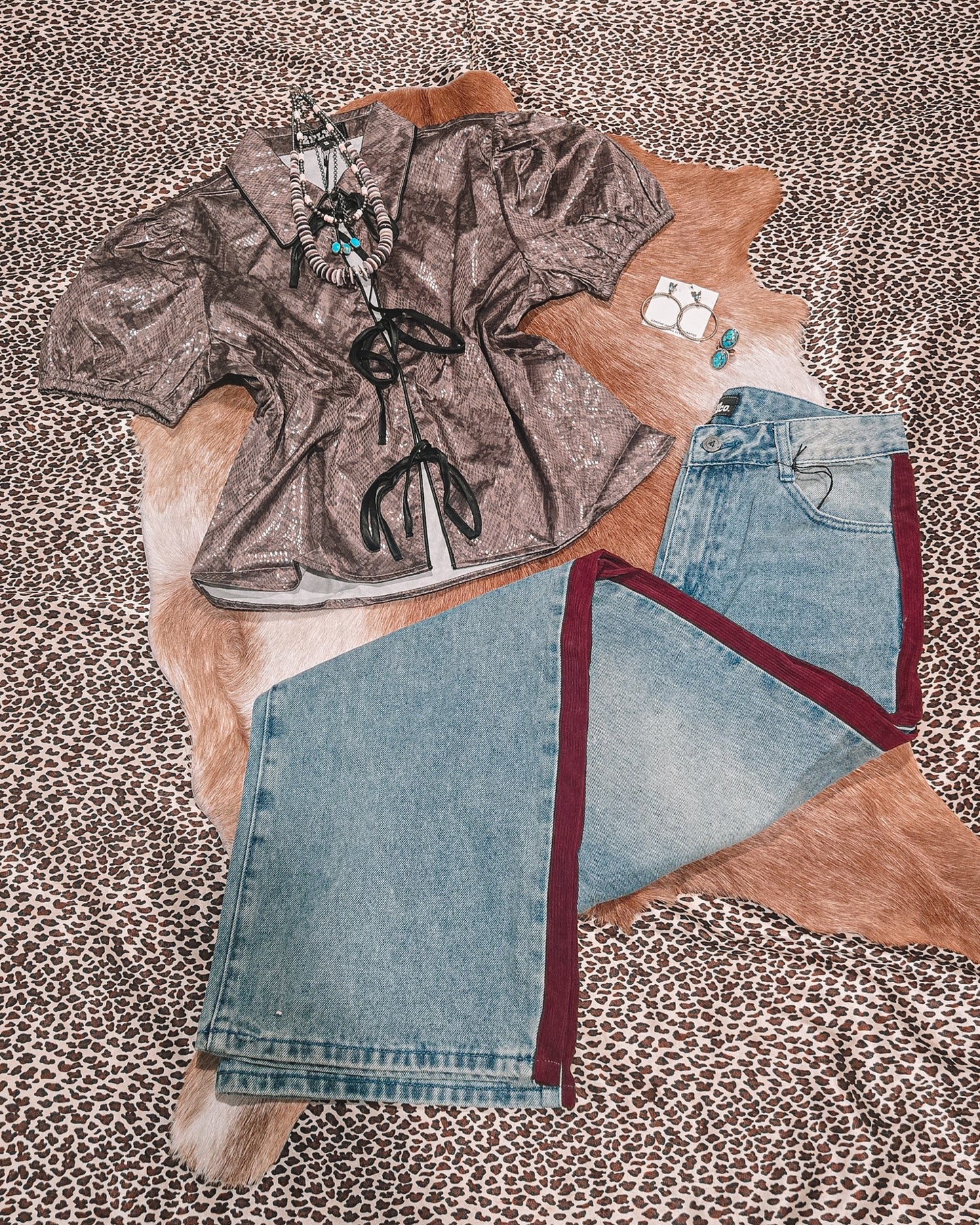 Calhoun Tie Front Top - Rattler