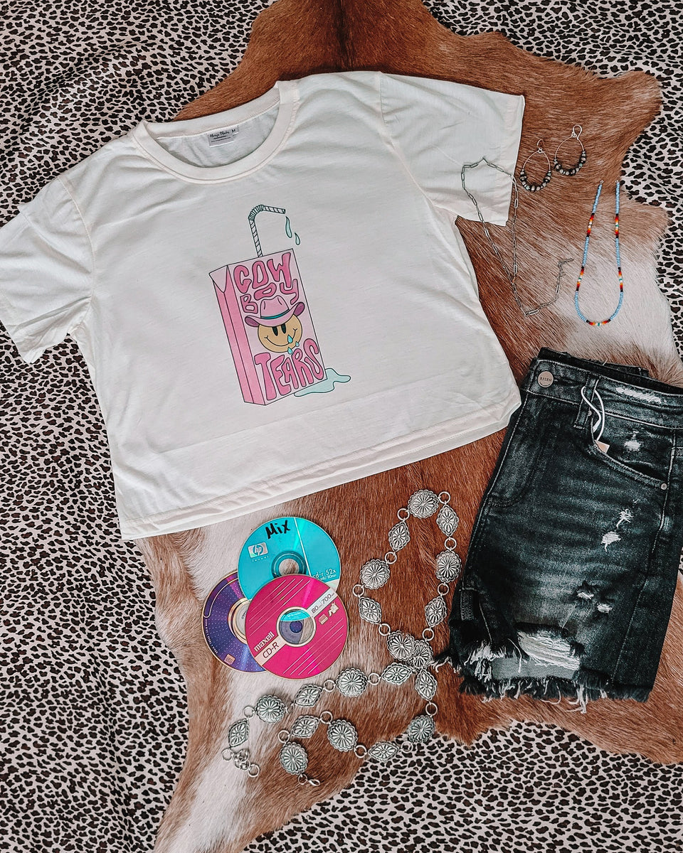 Cowboy Tears Cropped Tee – Rockin' T Boutique