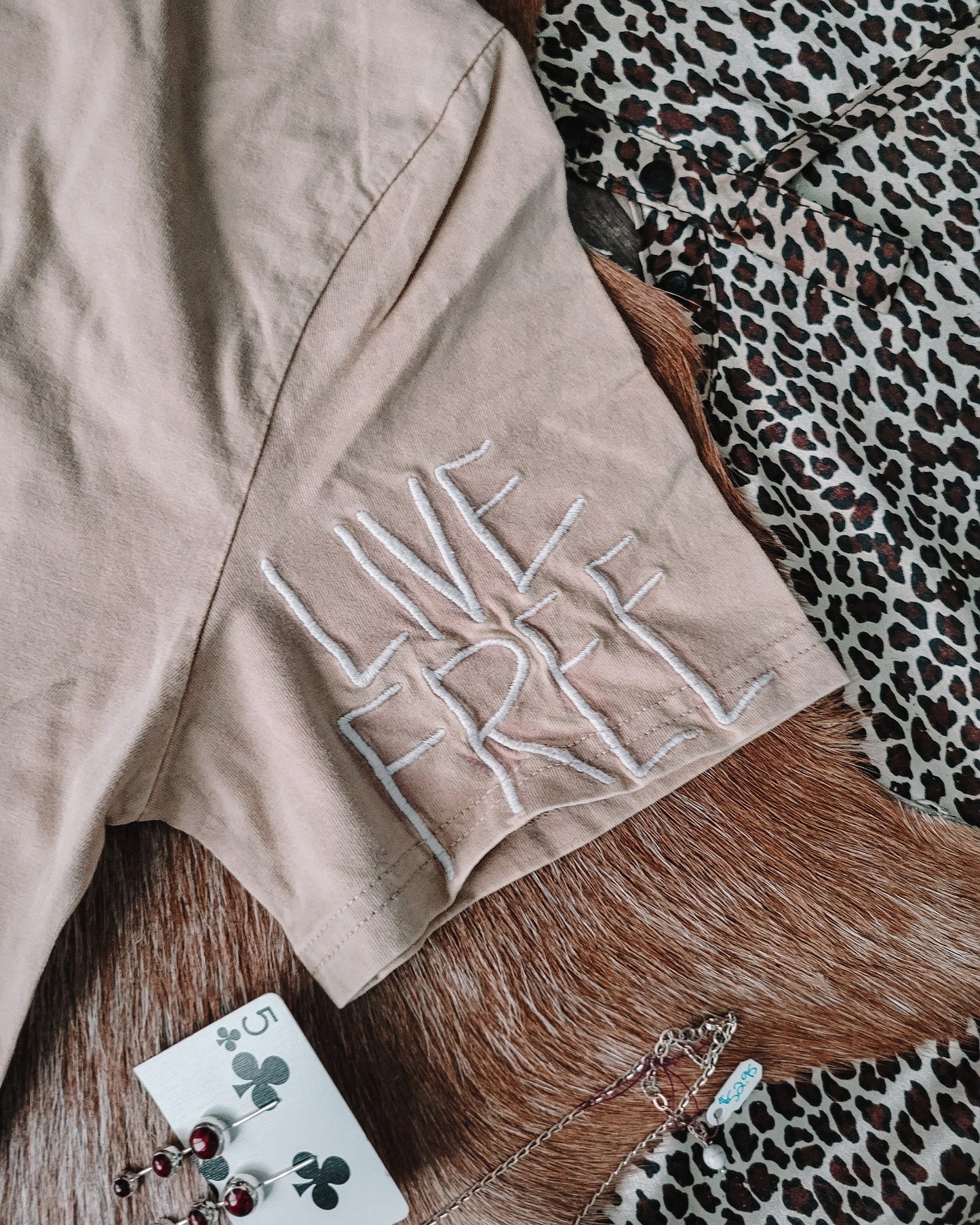 Live Free Embroidered Tee