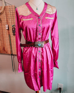 Bonanza Pearl Snap Dress - Pink