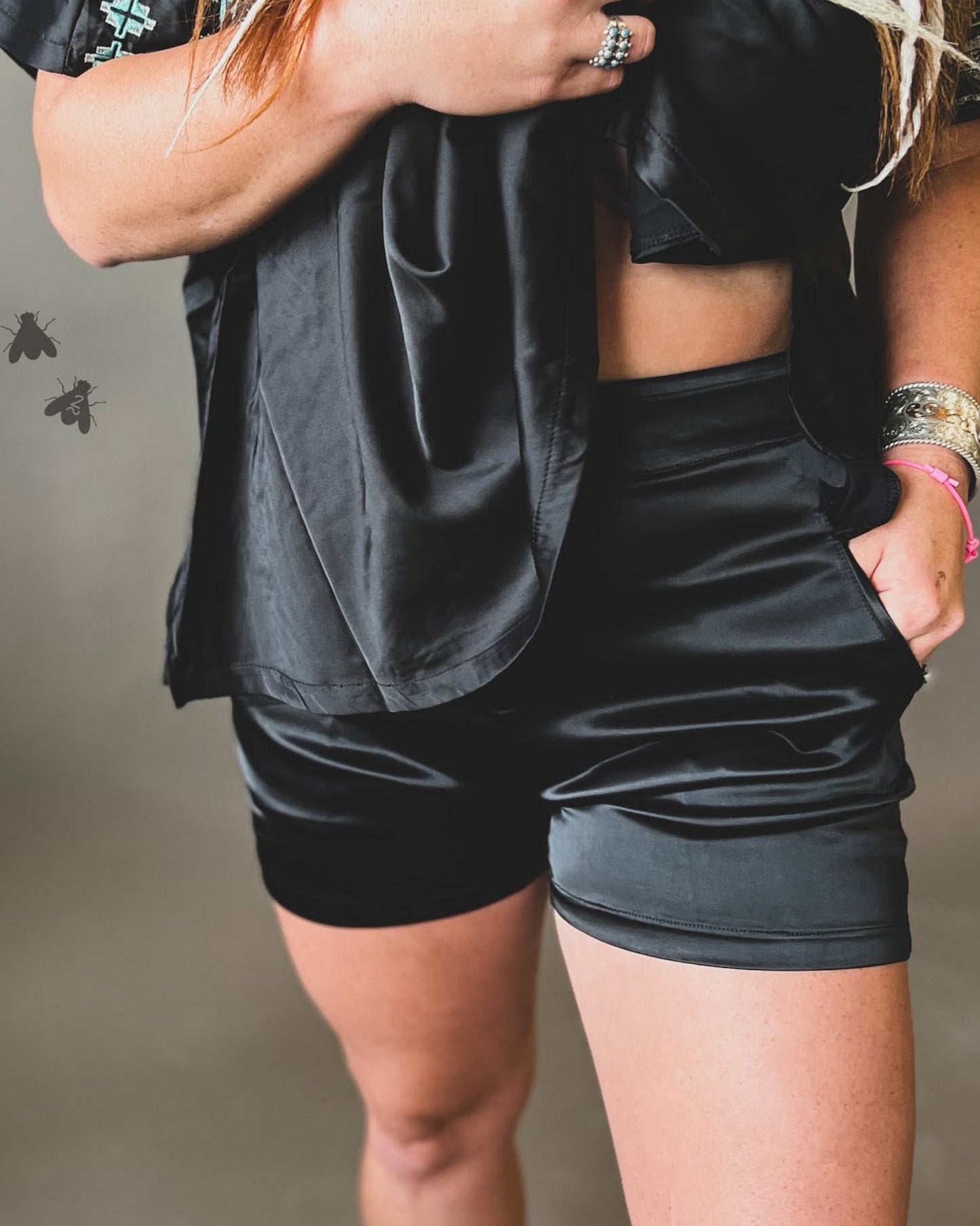 Cowboy Tuxedo Shorts - Black
