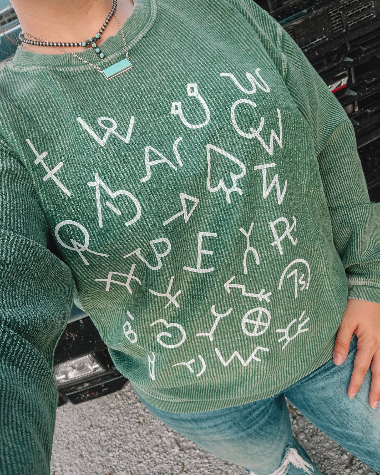 Brand Your Cattle Corded Sweatshirt - Olive