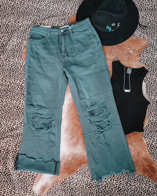 The Jade 90's Vintage Cropped Flare