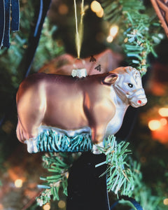 A Hereford For Christmas Ornament