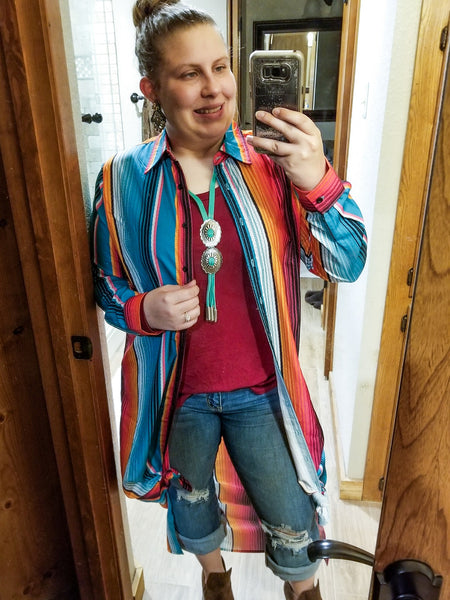 Ranch Hand Serape Button Up Duster
