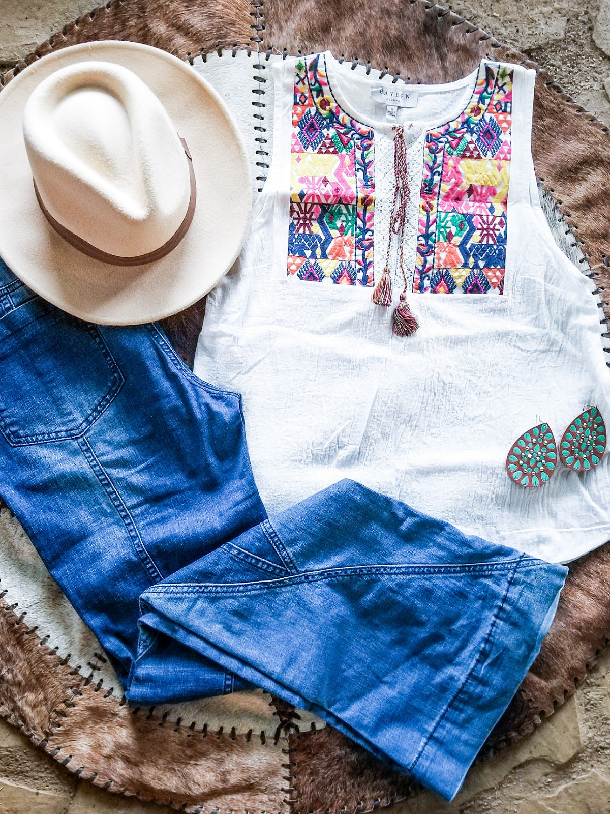 Boho Vibes Embroidered Tank