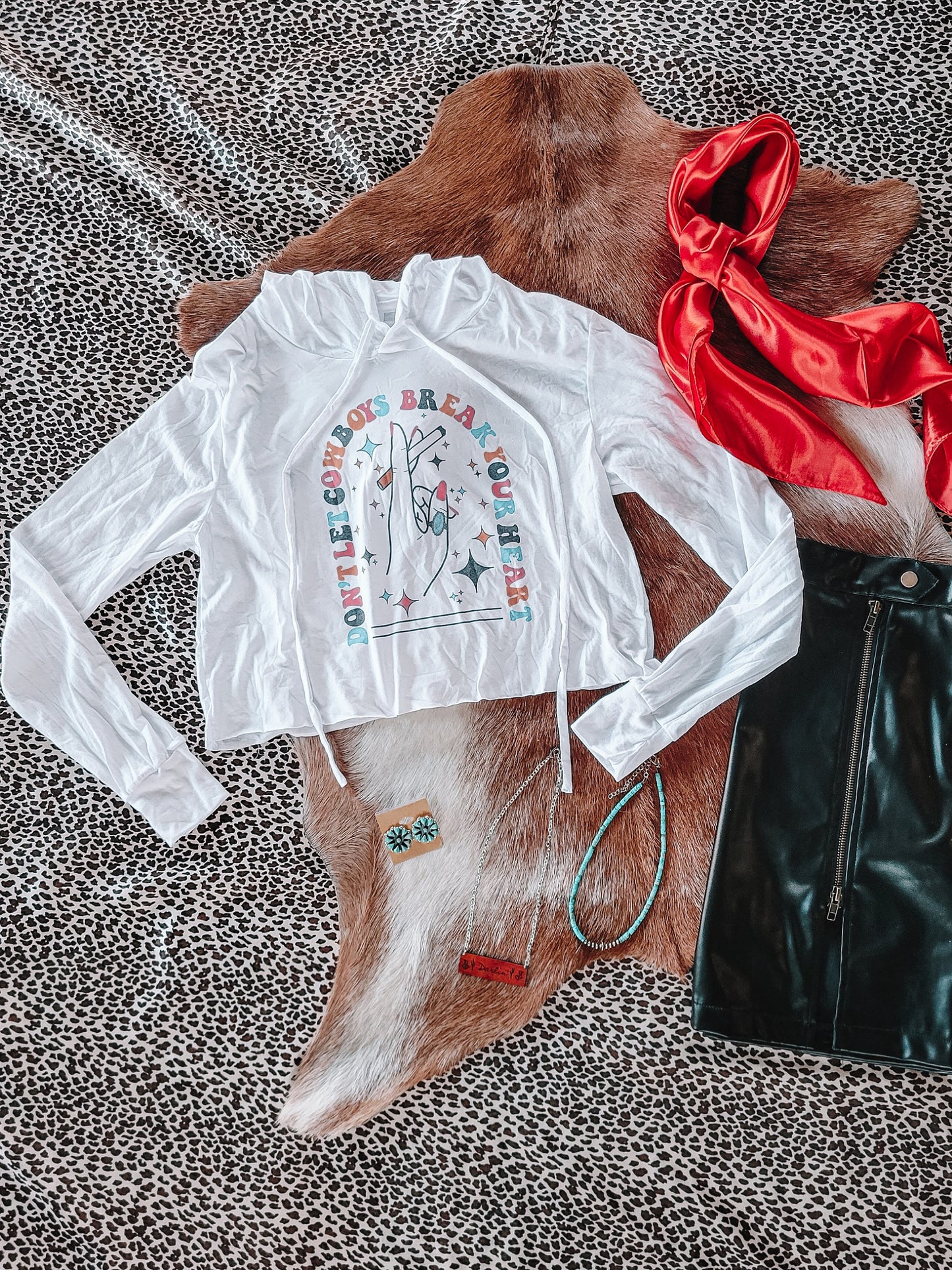 Don't Let Cowboys Cropped Hoodie