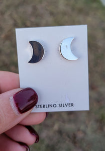 Sterling Moon Studs