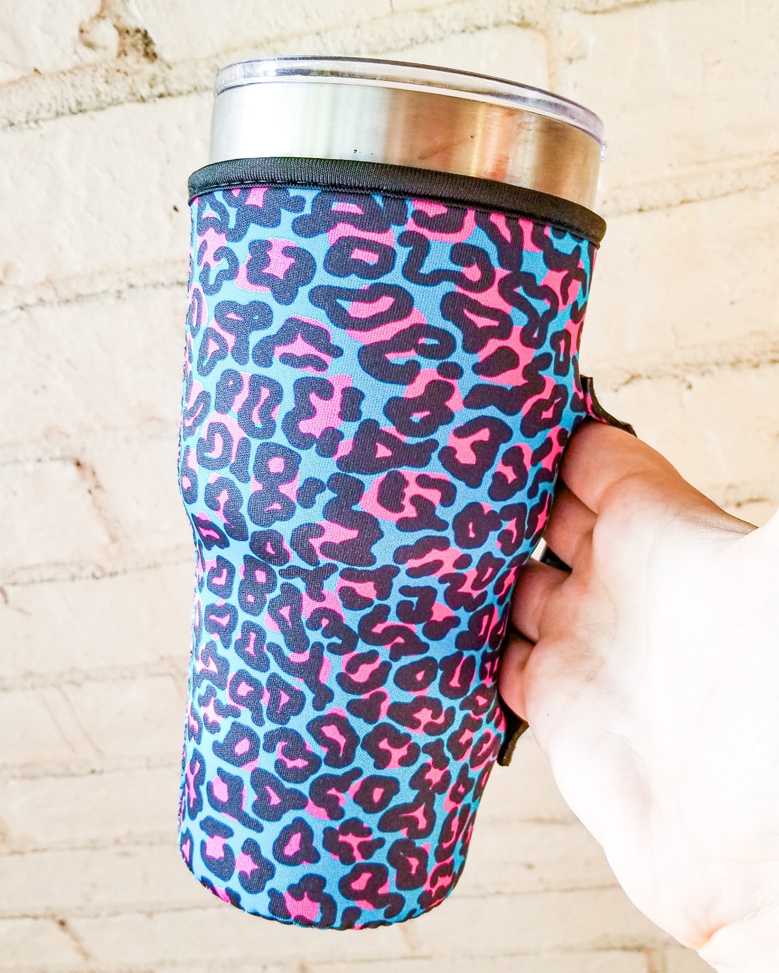 Blue Leopard 30 oz. Tumbler Can Cooler