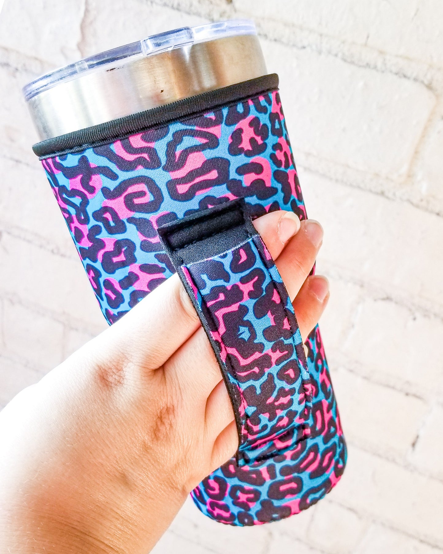 Blue Leopard 30 oz. Tumbler Can Cooler