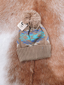 Desperado Aztec Beanie - Taupe