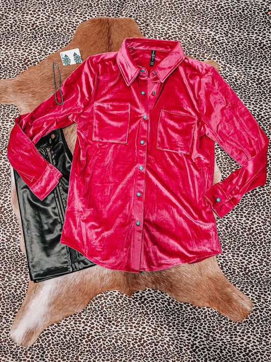 Velvetier Pearl Snap - Fucshia