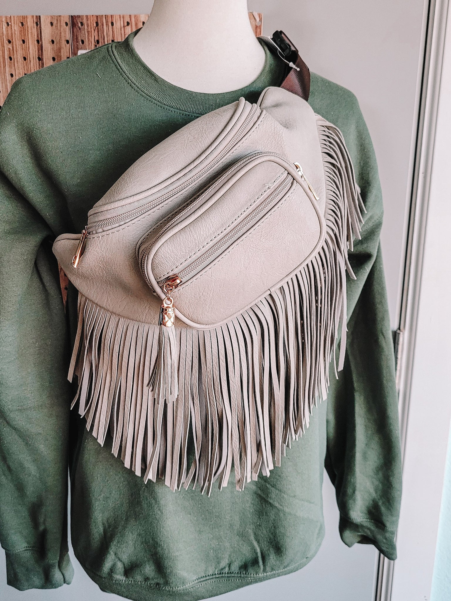 Miss Fringy Bum Bag - Taupe