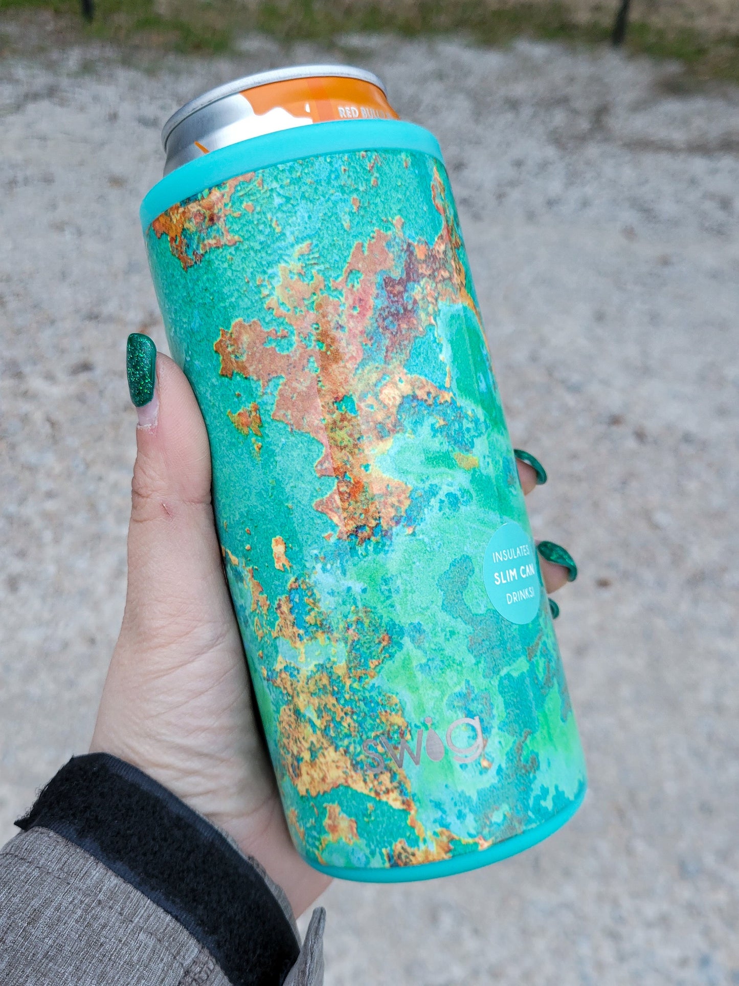 Turquoise Mine Insulated Slim Can Cooler