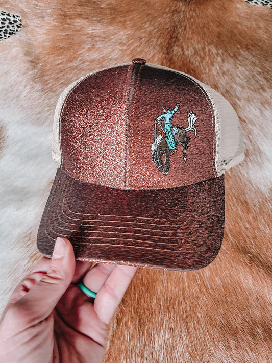Buckin' Yeah Glitter Ponytail Cap