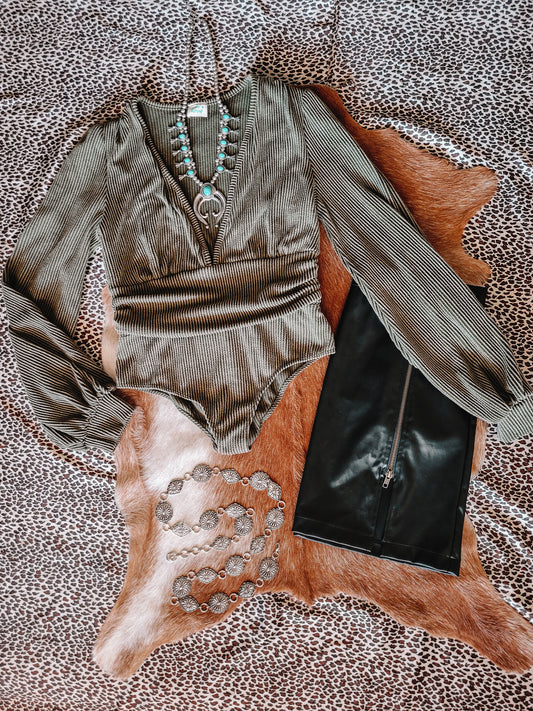 Straight Up Bodysuit - Olive