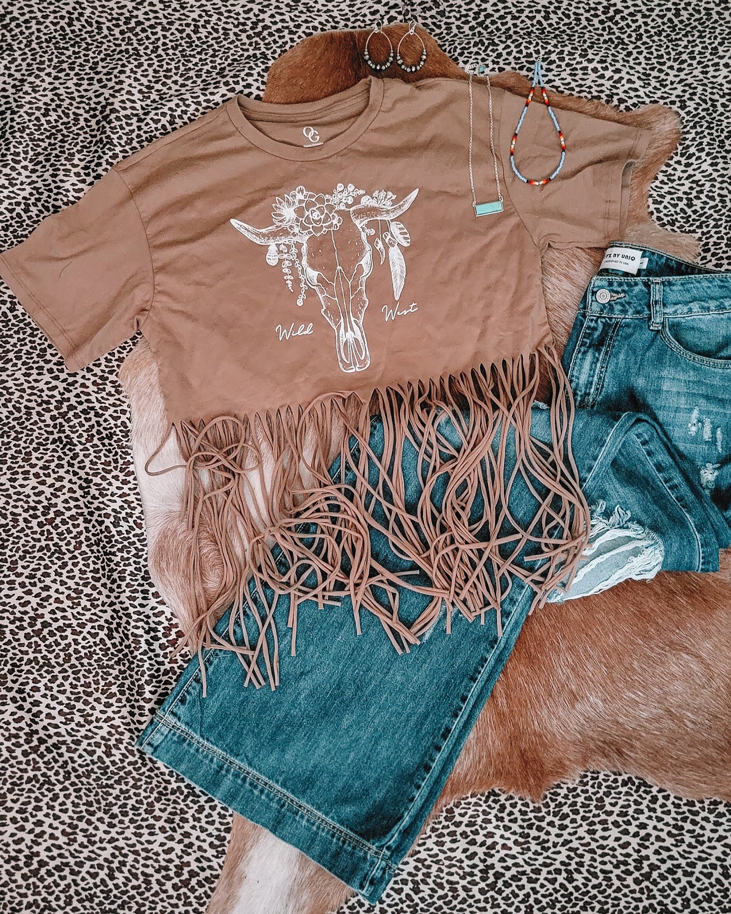 Wild West Fringe Crop Tee