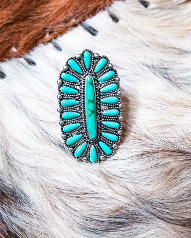 Natural Turquoise Cuff Ring