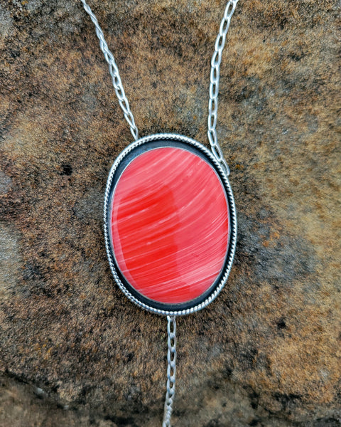 Stamped Coral Lariat