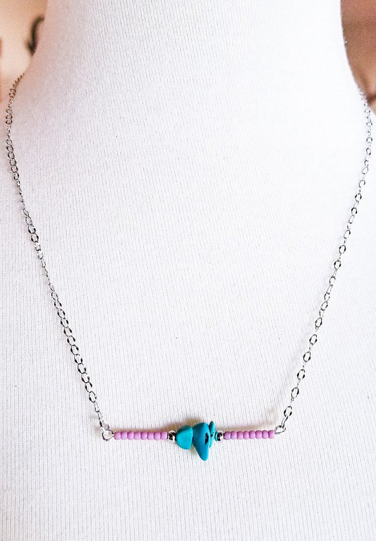 Cactus Flower Bar Necklace