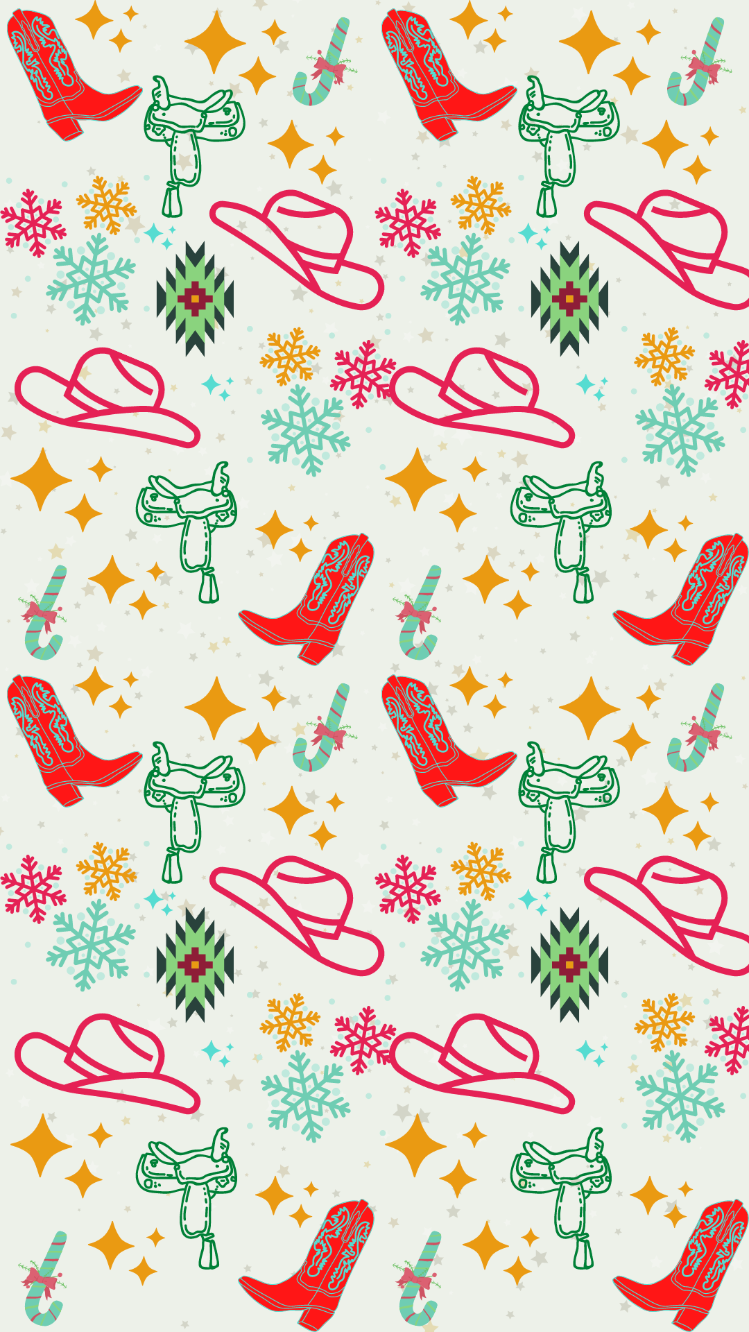 Cowgirl Christmas Phone Wallpaper